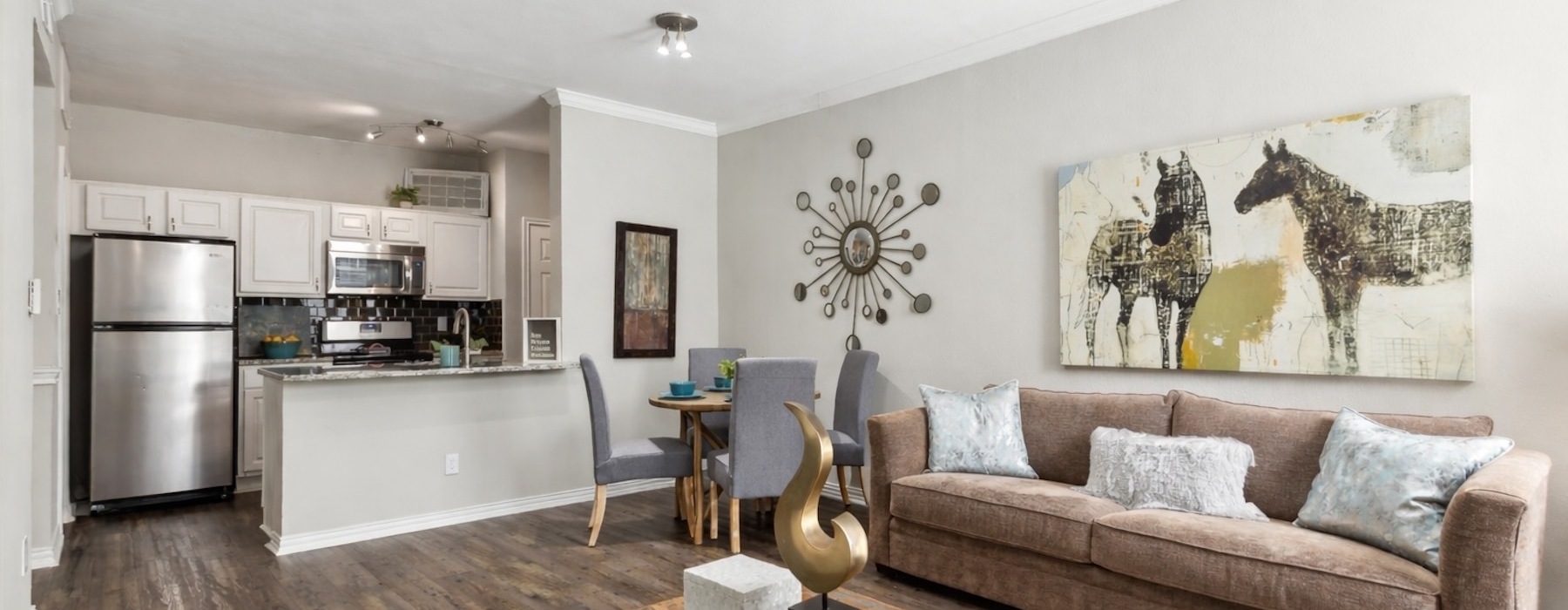 Open space living area with natural lighting
